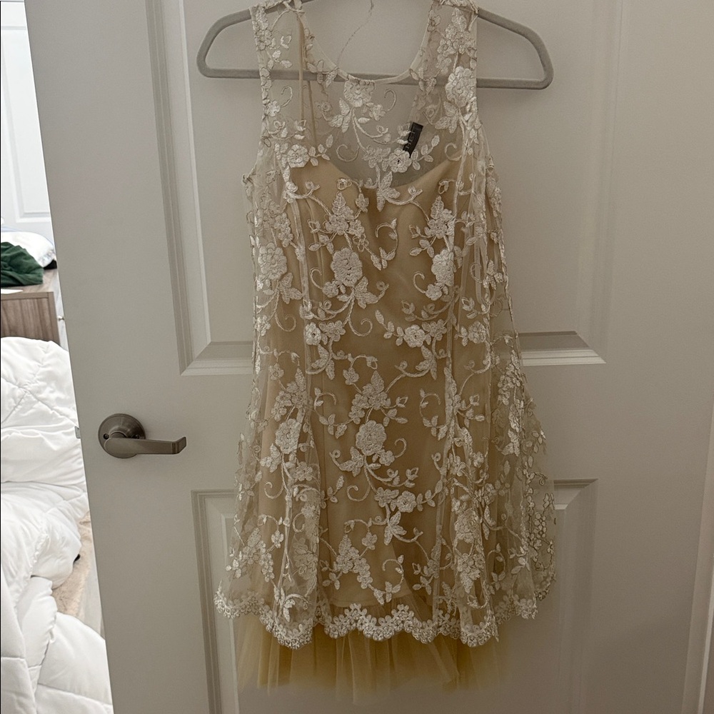 Elegant Lace Overlay Dress